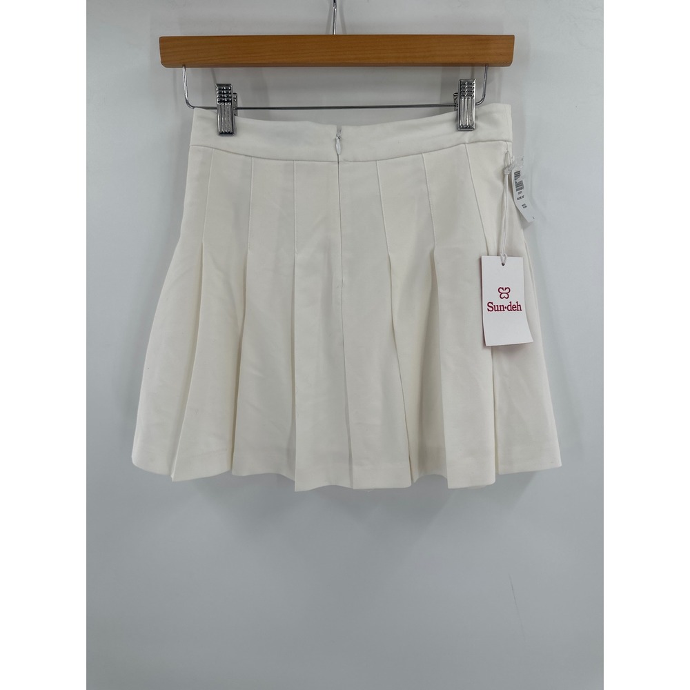 Aritzia Sun deh White Pleated Mini Skirt 2 NWT - Picture 6 of 8